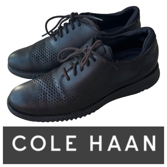 Cole Haan Grand 2.0 Shoes Oxford Mens Sz 9 Black Leather Work Casual